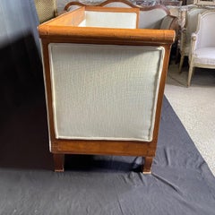 Antique French Neoclassical Biedermeier Style Marquetry Burled Walnut Sofa