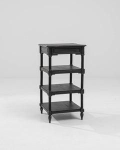 Antique French Neoclassical Black Lacquer Shelf