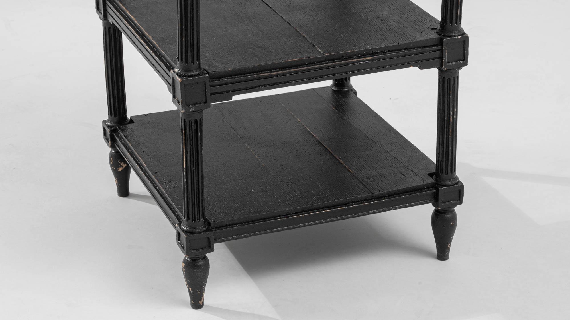 Antique French Neoclassical Black Lacquer Shelf For Sale 1