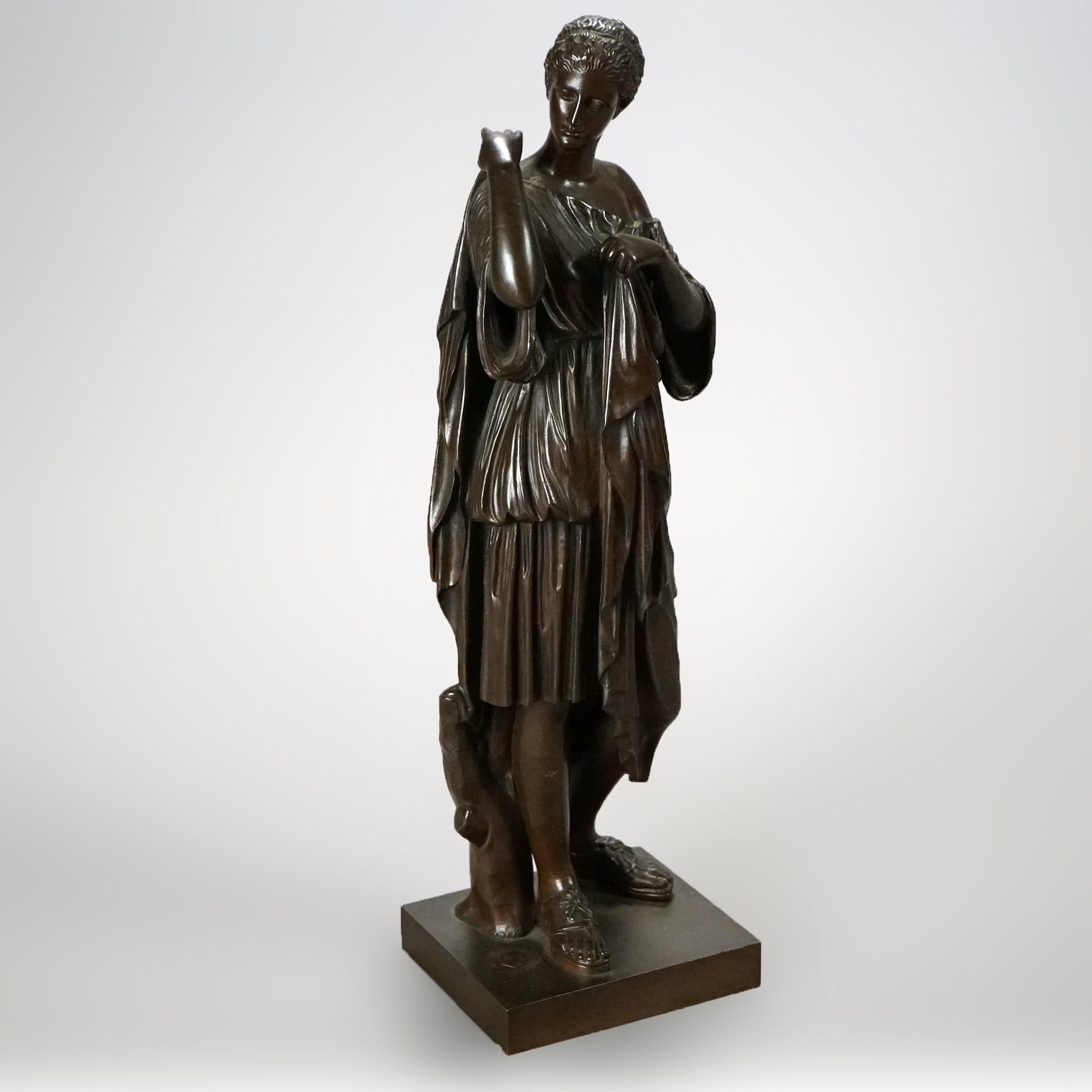 Cast Antique French Neoclassical Bronze, Statue of a Classical Woman, Circa 1890