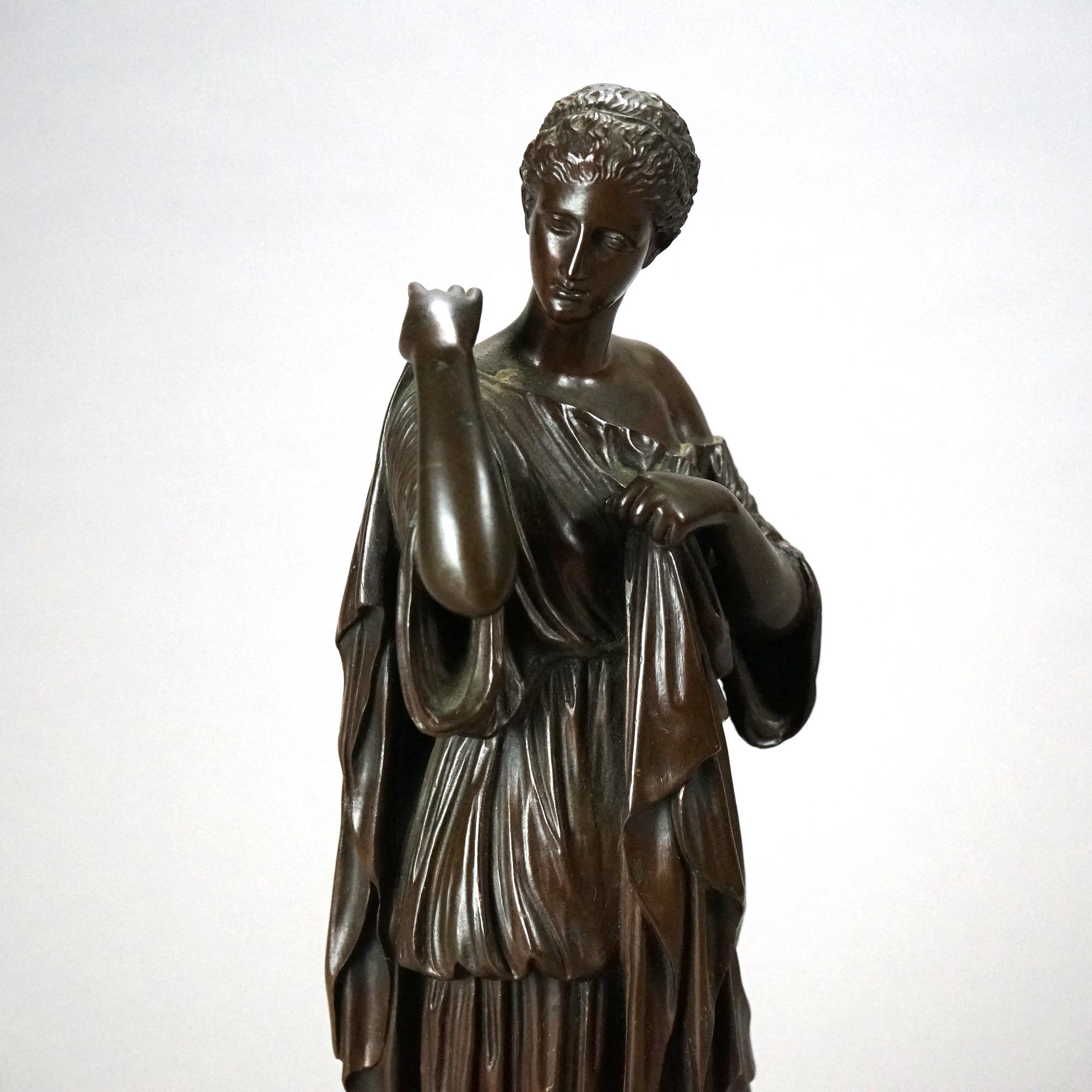 19th Century Antique French Neoclassical Bronze, Statue of a Classical Woman, Circa 1890