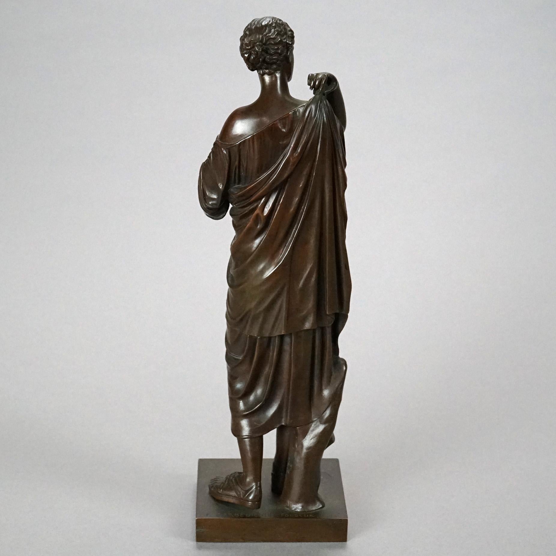 Antique French Neoclassical Bronze, Statue of a Classical Woman, Circa 1890 1