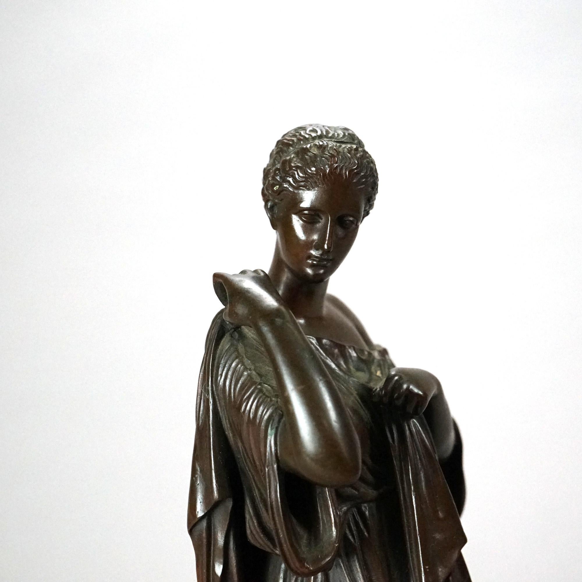 Antique French Neoclassical Bronze, Statue of a Classical Woman, Circa 1890 2