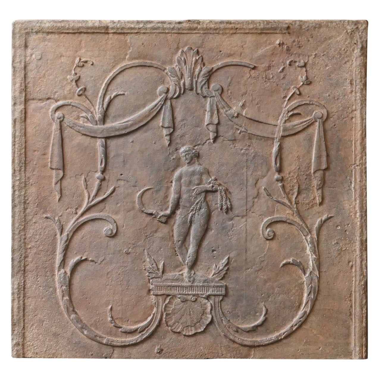 Plaque de cheminée « Cères » néoclassique française ancienne, début du 19ème siècle