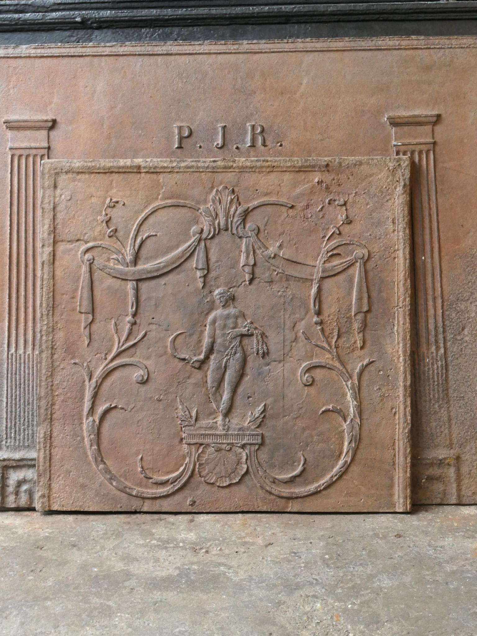 Antique French Neoclassical 'Ceres' Fireback / Backsplash, Early 19th Century In Good Condition For Sale In Amerongen, NL