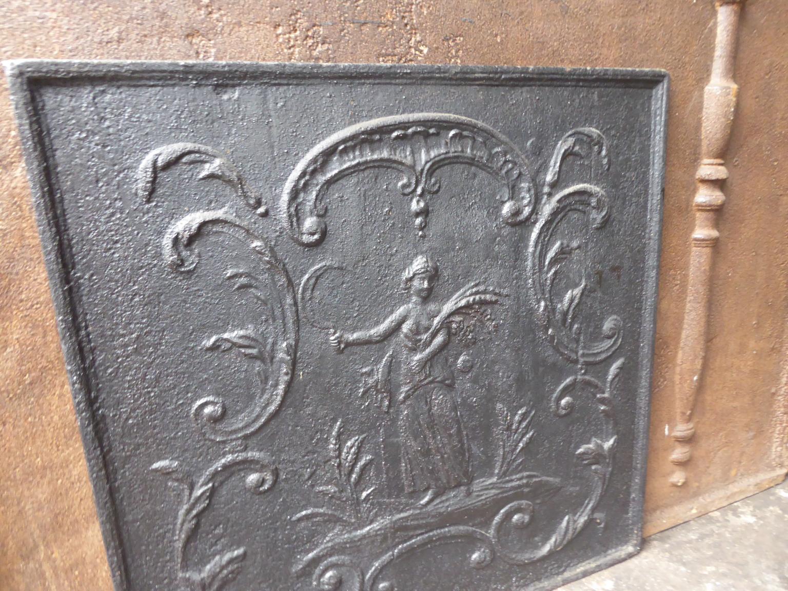 Antique French Neoclassical 'Ceres' Fireback 1