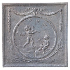 Antique French Neoclassical 'Cupids' Fireback, 18th-19th Century