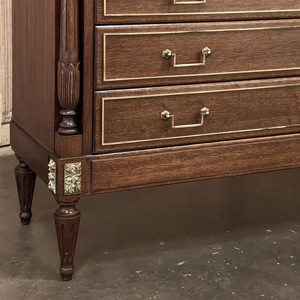 Antique French Neoclassical Directoire Commode with Carrara Marble Top 5