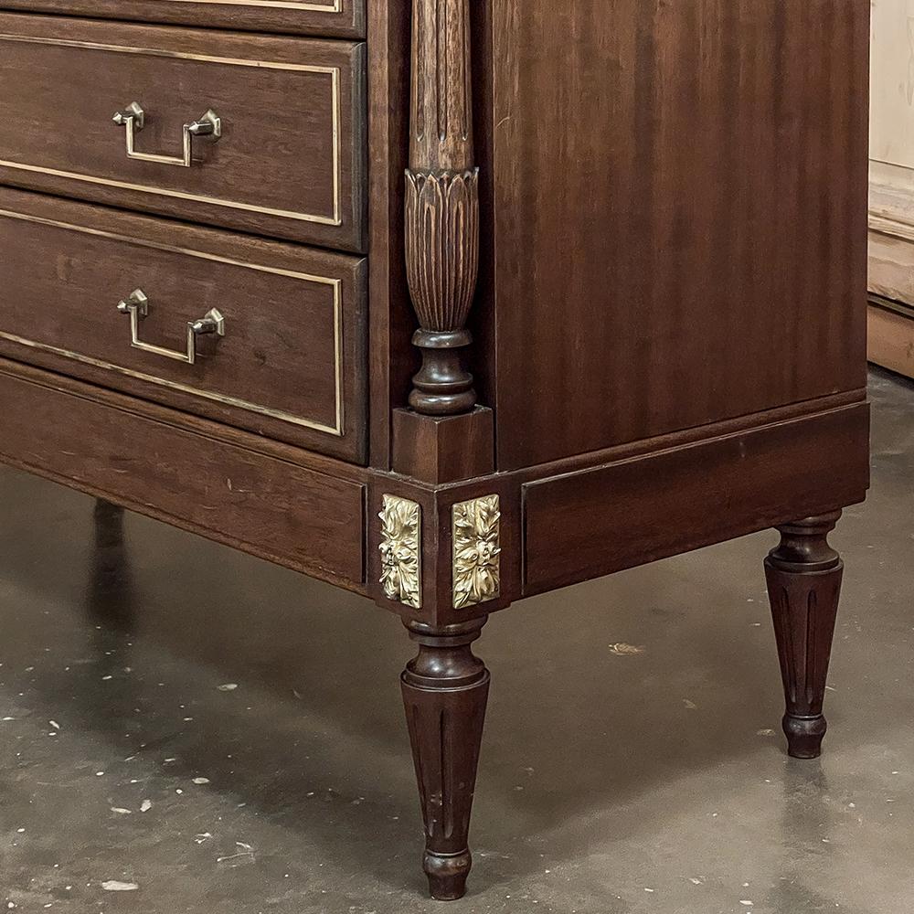 Antique French Neoclassical Directoire Commode with Carrara Marble Top 9