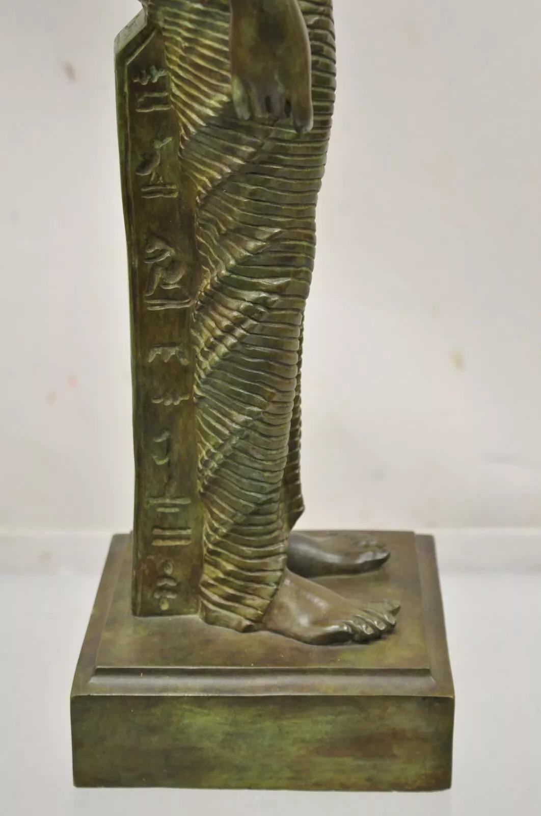 Antique French Neoclassical Egyptian Bronze Woman Figure Statue Sculpture For Sale 9