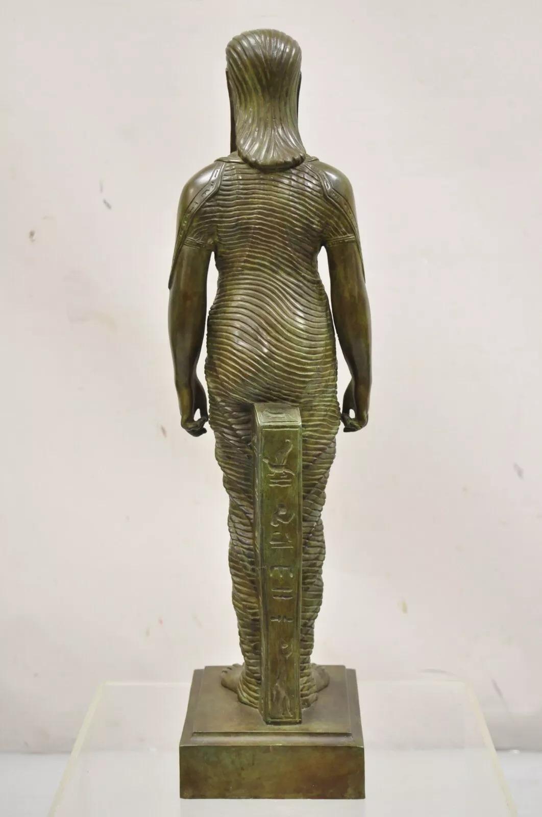 Antique French Neoclassical Egyptian Bronze Woman Figure Statue Sculpture For Sale 2