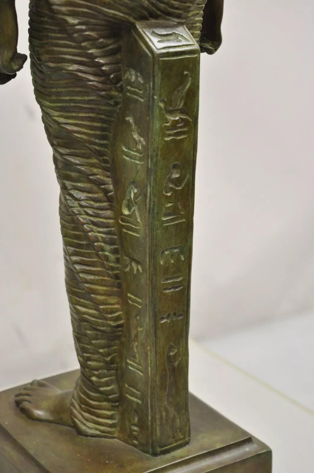 Antique French Neoclassical Egyptian Bronze Woman Figure Statue Sculpture For Sale 3