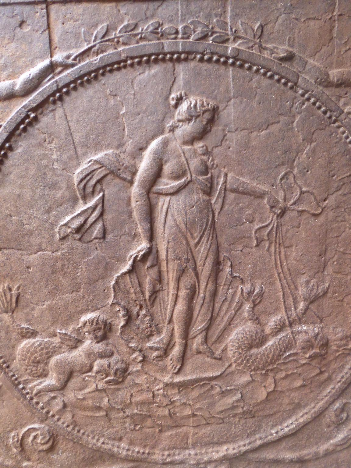 Antique French Neoclassical Fireback / Backsplash, XVIII-XIX secolo In condizioni buone in vendita a Soest, NL