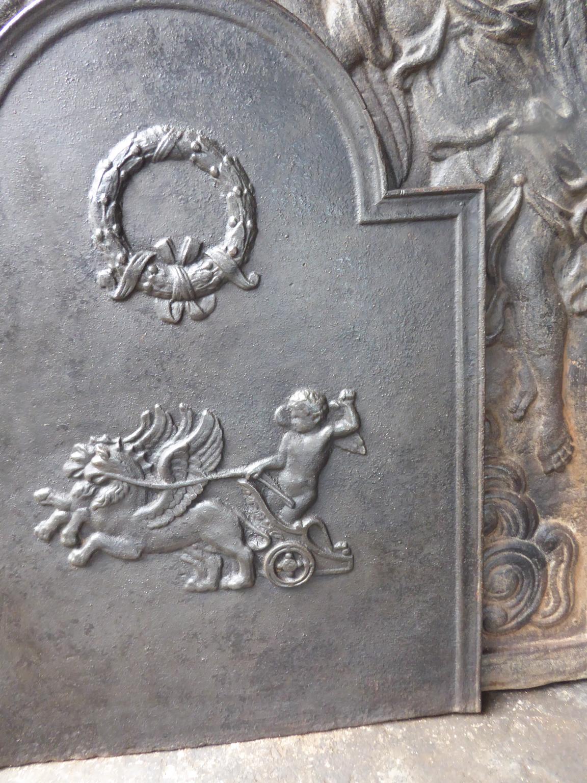 Antike französische neoklassizistische Kaminrückwand, 19. im Zustand „Gut“ im Angebot in Amerongen, NL