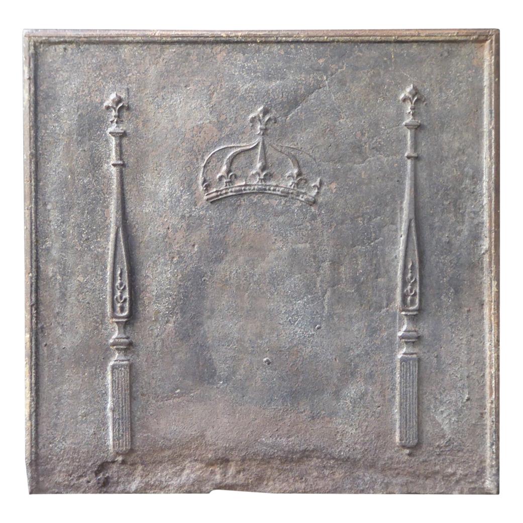 Plaque de cheminée / crédence néoclassique française ancienne, 19ème siècle