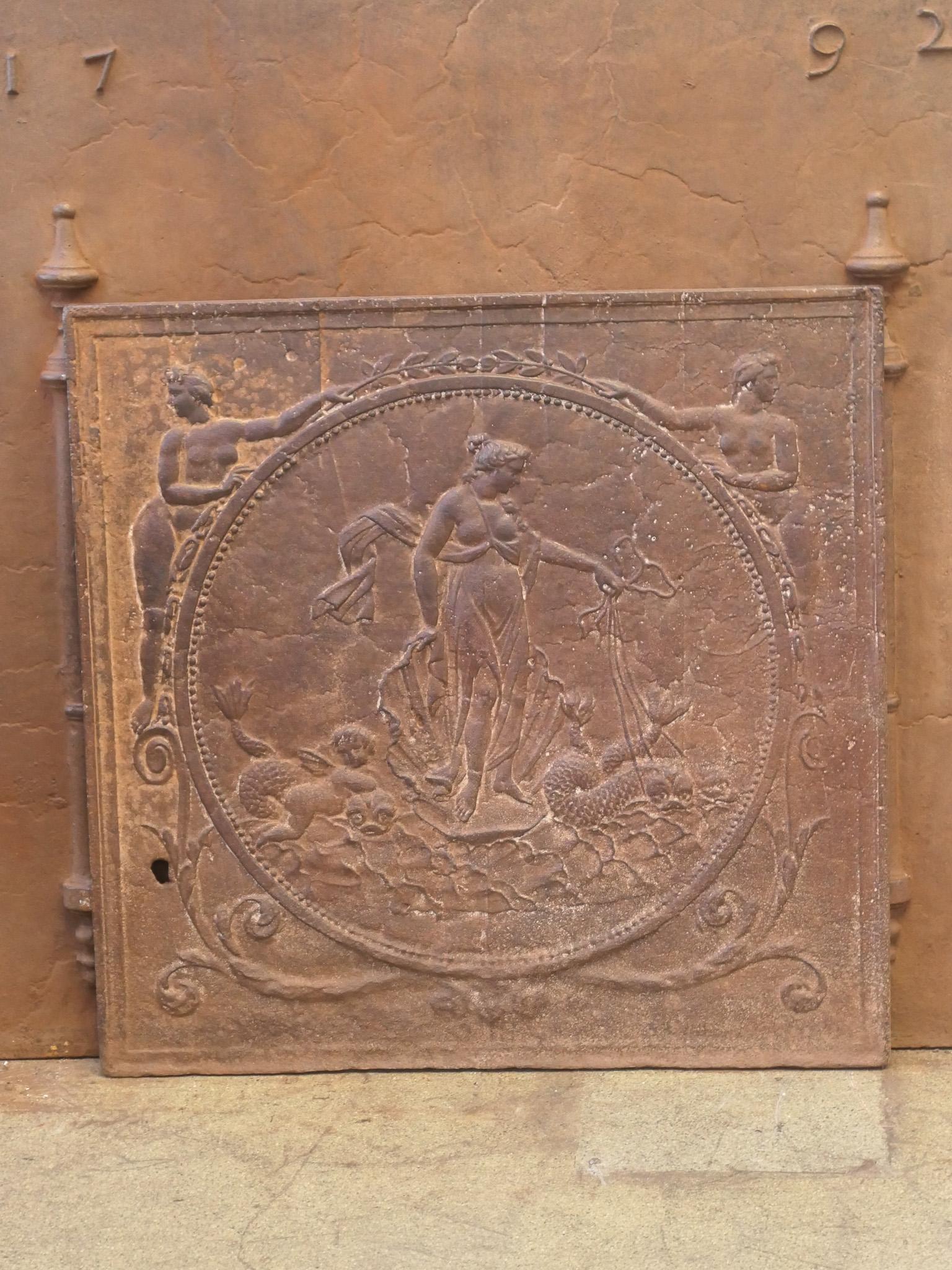Cast Antique French Neoclassical Fireback / Backsplash 18th/19th C. For Sale