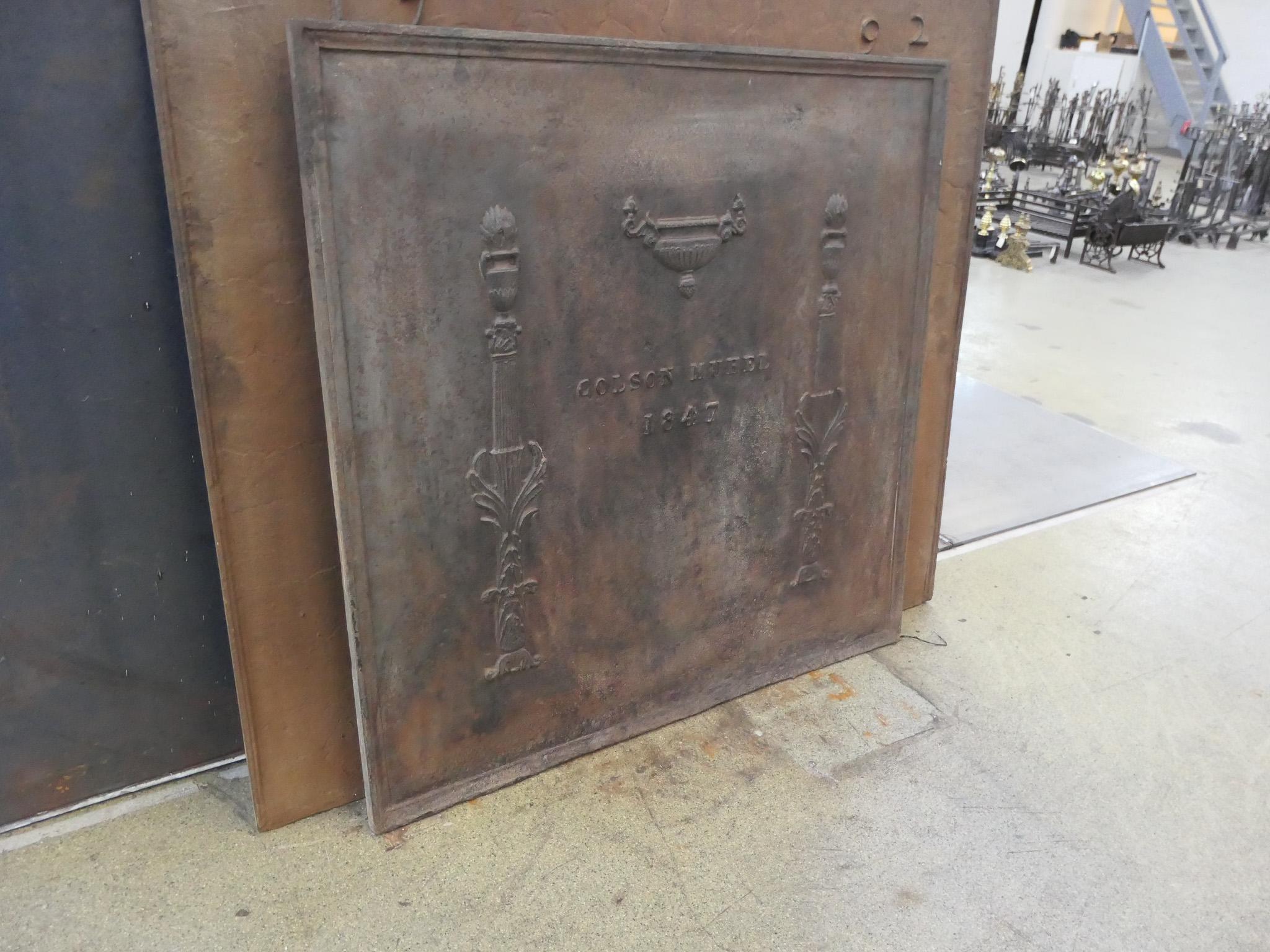 Antique French Neoclassical Fireback / Backsplash, 18th - 19th Century For Sale 8