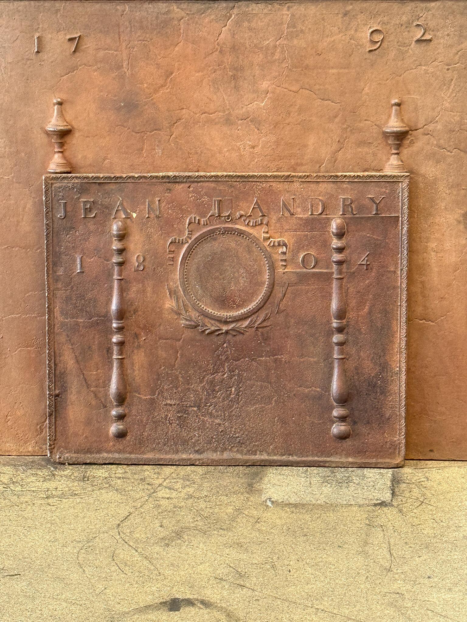 Antique French 'Neoclassical' Fireback / Backsplash, Dated 1804 For Sale 5