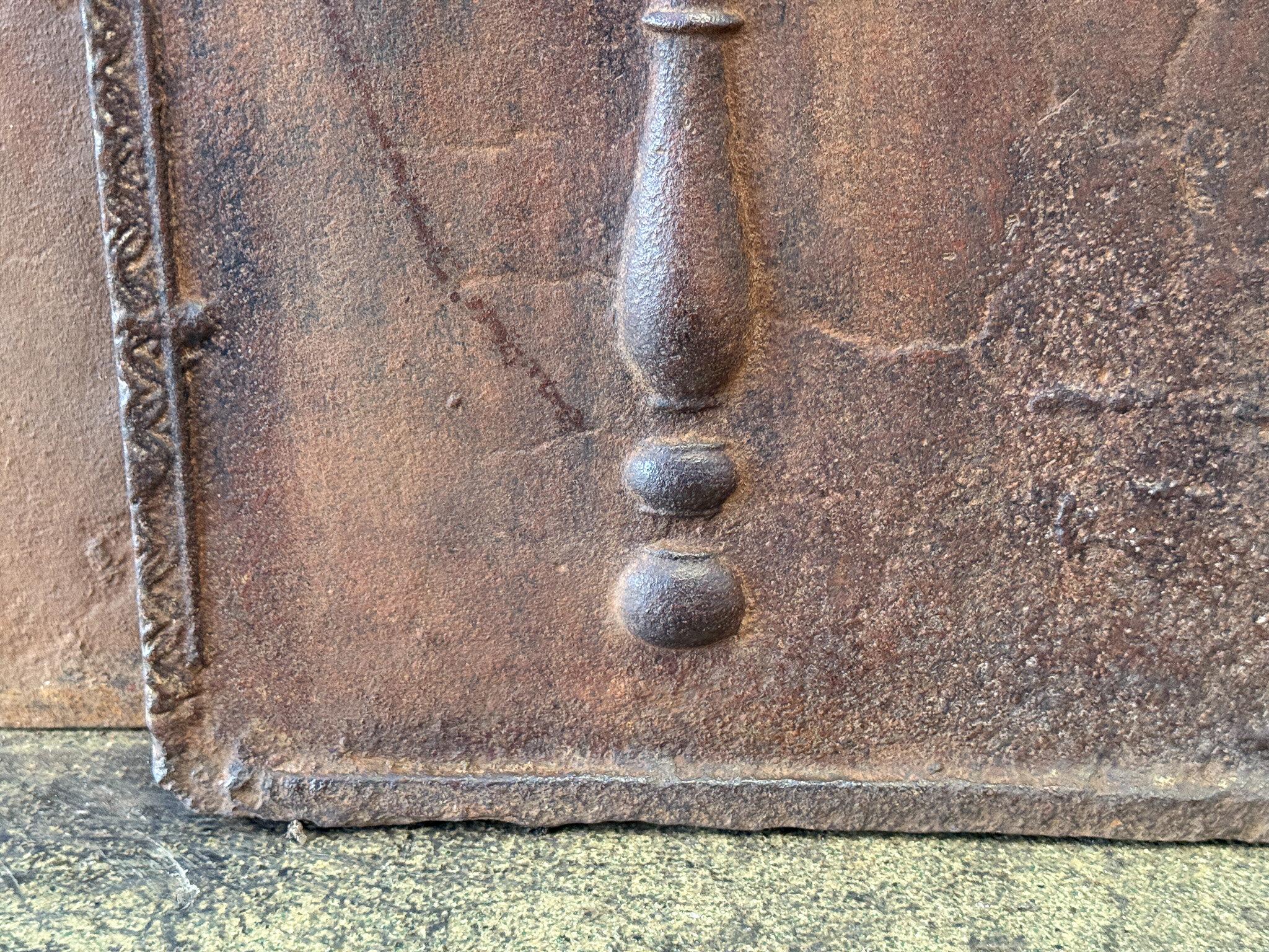 Antique French 'Neoclassical' Fireback / Backsplash, Dated 1804 For Sale 6