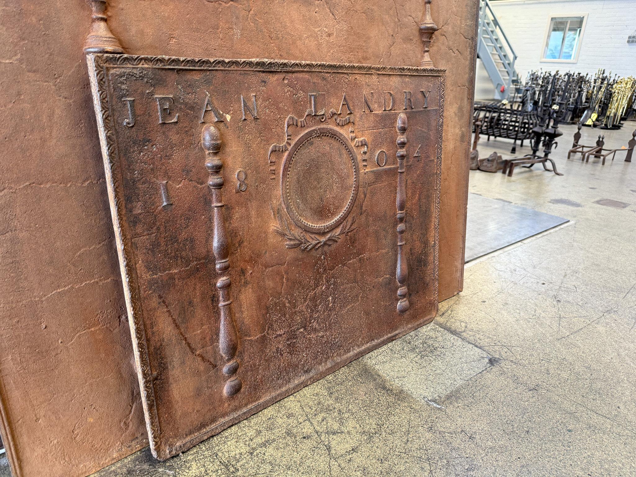 Antique French 'Neoclassical' Fireback / Backsplash, Dated 1804 For Sale 7