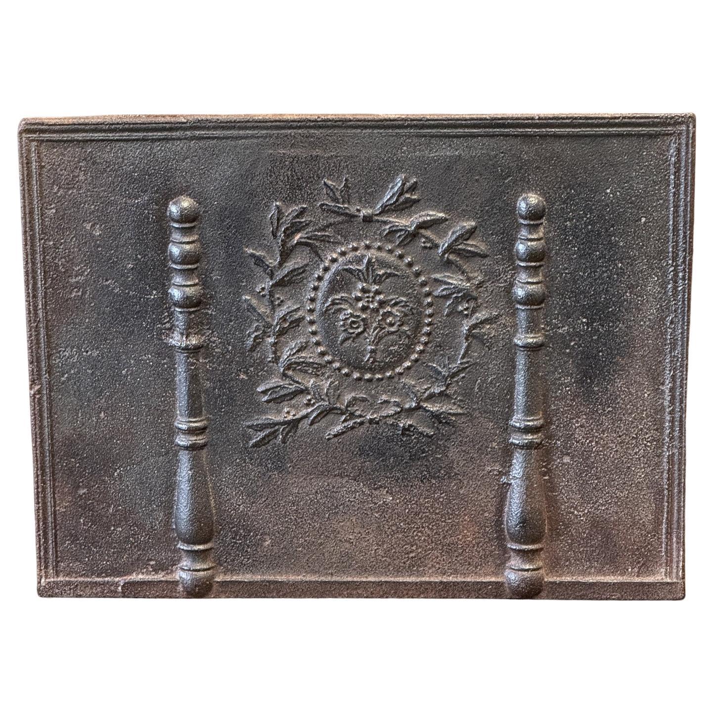 Antique French Neoclassical Fireback / Backsplash, Early 19th Century