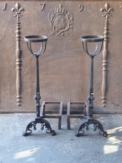Antique French Neoclassical Fireplace Grate, Fire Grate, 18th-19th Century