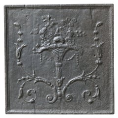 Antique French Neoclassical 
Flower Basket
 Fireback / Backsplash