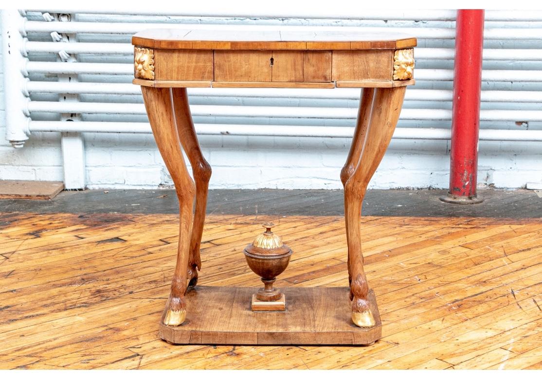 Hand-Carved Antique French Neoclassical French Walnut Stand