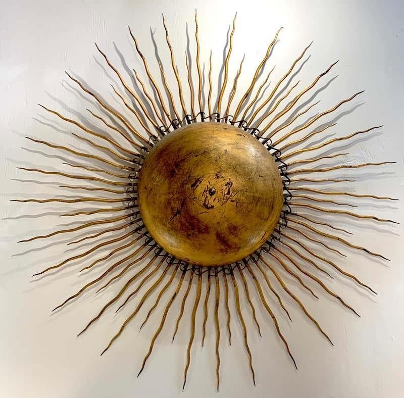Antique French neoclassical gilt bronze & iron sunburst wall sculpture
An exceptional example 37
