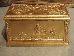 Antique French Neoclassical Gilt Bronze Table Casket, Late 19th Century