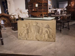 Antique French Neoclassical Grisaille Overdoor Painting, Circa 1815