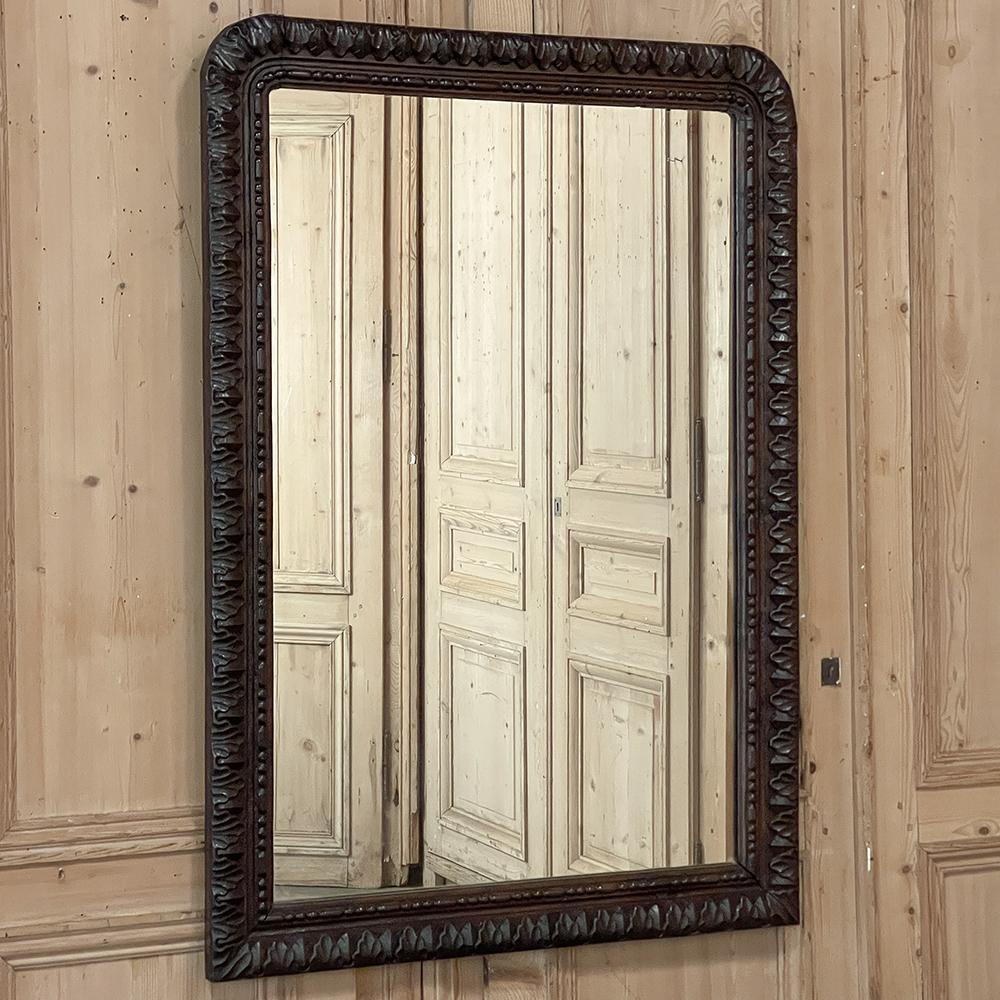 Hand-Carved Antique French Neoclassical Hand Carved Mirror