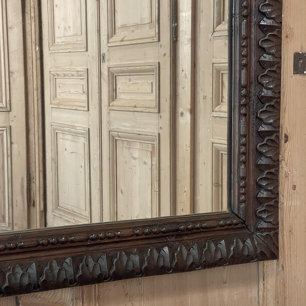 Antique French Neoclassical Hand Carved Mirror 2