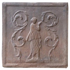 Plaque de cheminée / crédence de fond néoclassique française ancienne « Lady », 19ème siècle