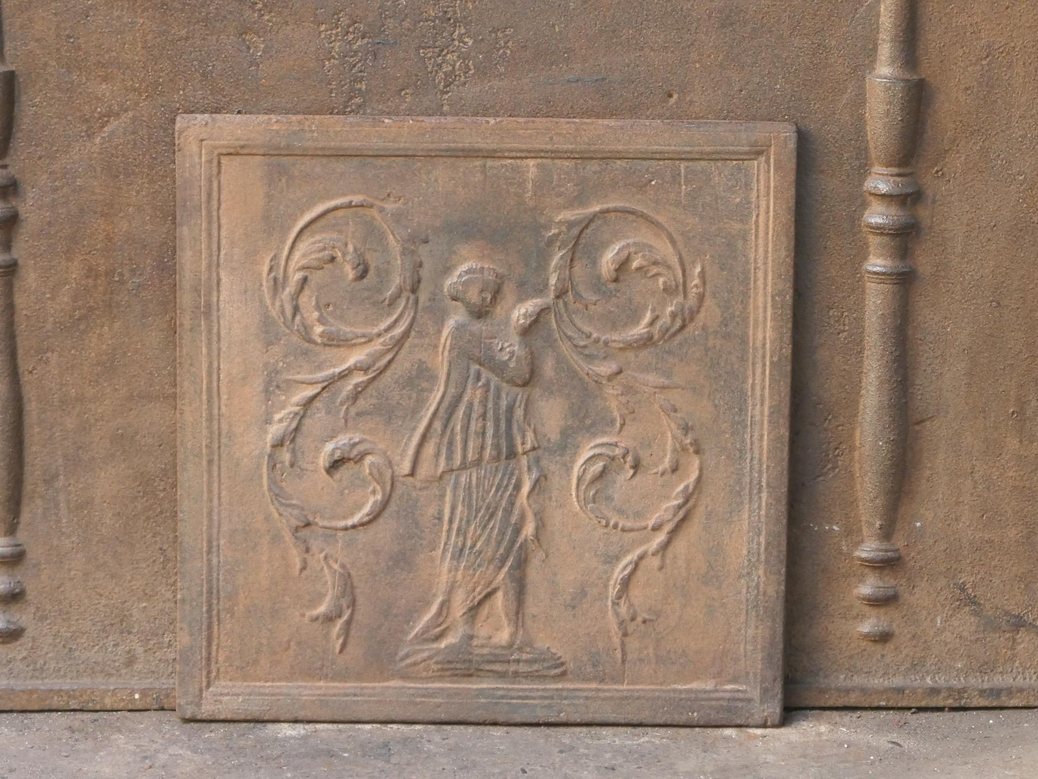Calco Antique French Neoclassical 'Lady' Fireback / Backsplash, 18° secolo in vendita