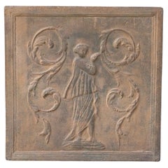 Antique French Neoclassical 'Lady' Fireback / Backsplash, 18th Century