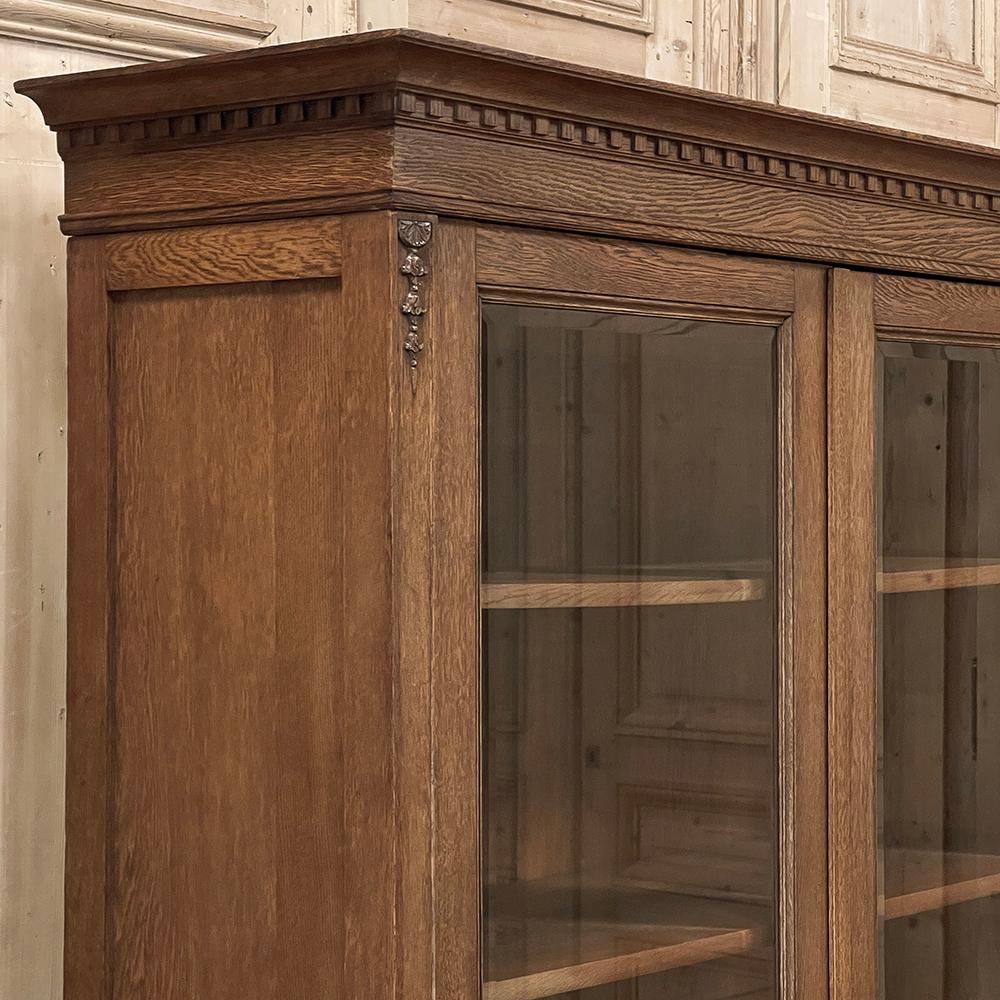 Antique French Neoclassical Louis XVI Oak Bookcase For Sale 7