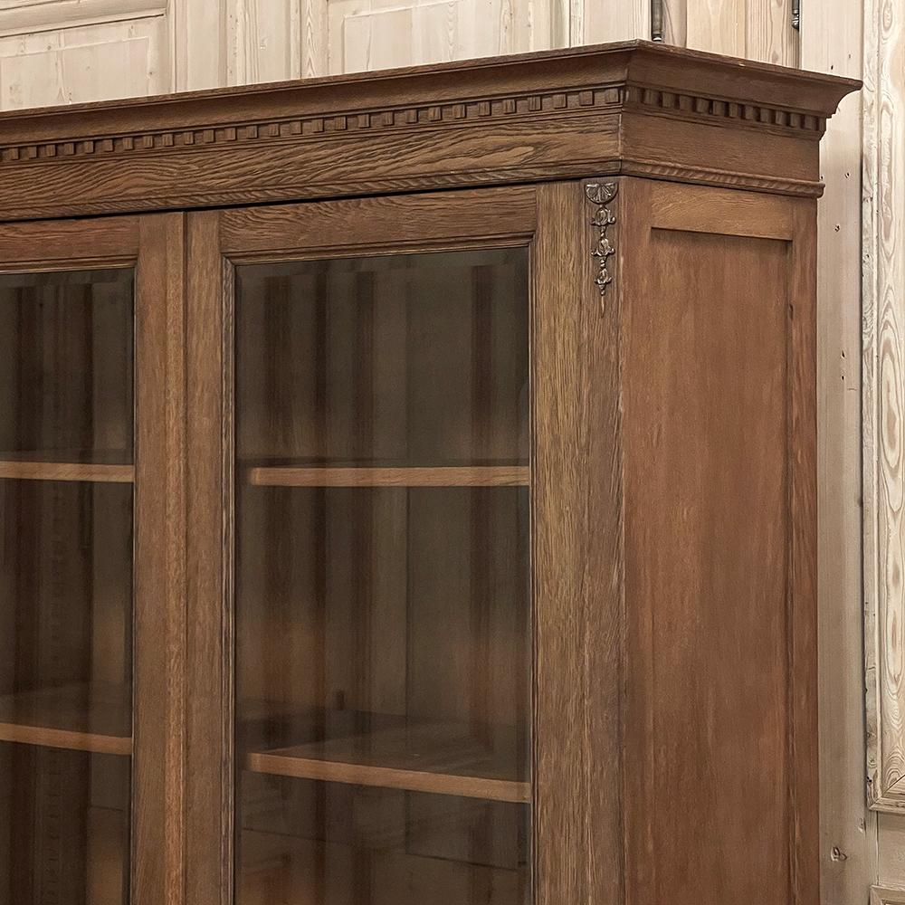Antique French Neoclassical Louis XVI Oak Bookcase For Sale 9