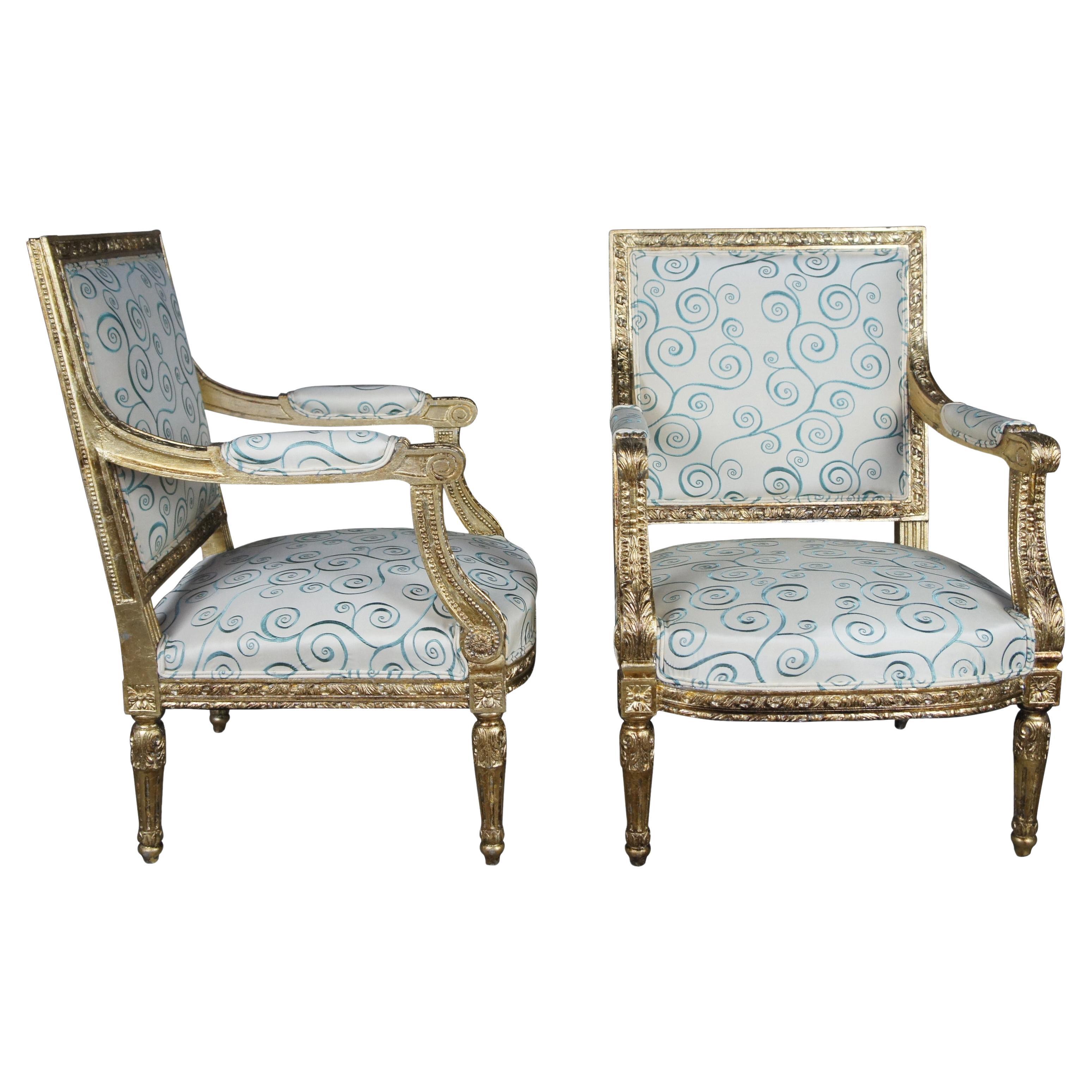 Antique French Neoclassical Louis XVI Style Fauteuil Sillones