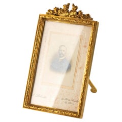 Antique French Neoclassical Louis XVI Style Gold Gilt Bronze Picture Frame