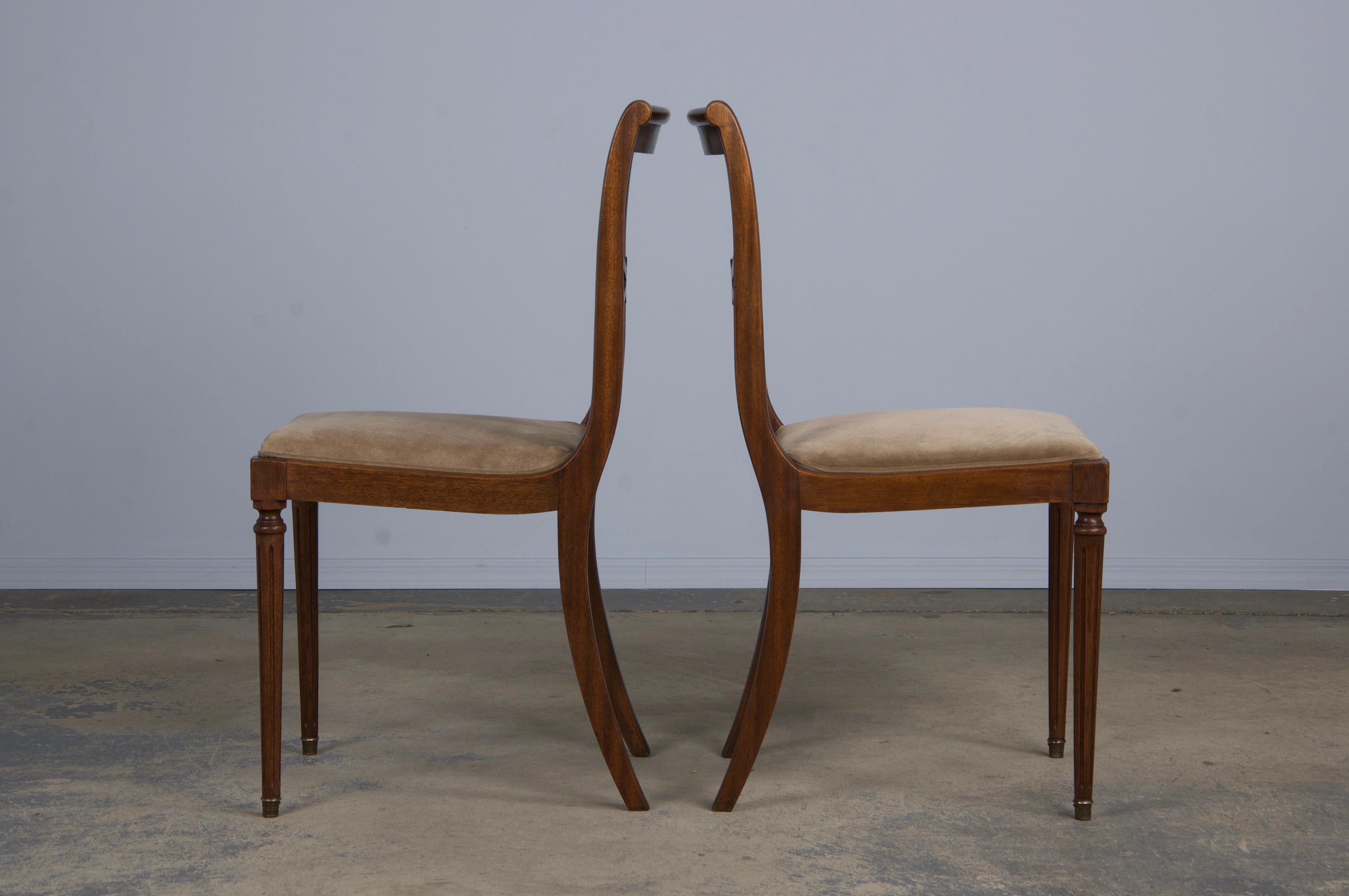 Antique French Neoclassical Louis XVI Style Walnut Dining Chairs - Set of 8 5