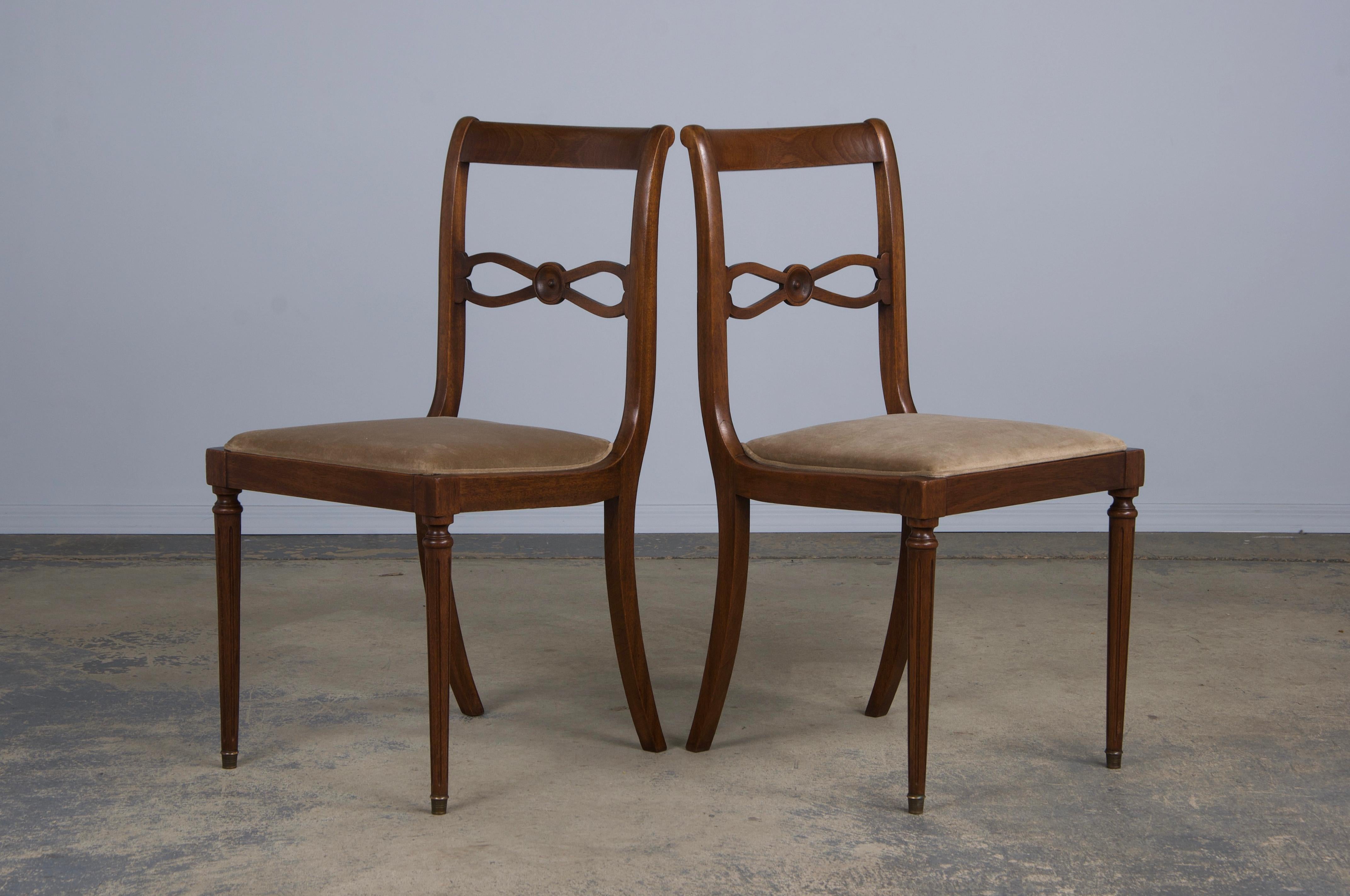 Antique French Neoclassical Louis XVI Style Walnut Dining Chairs - Set of 8 6