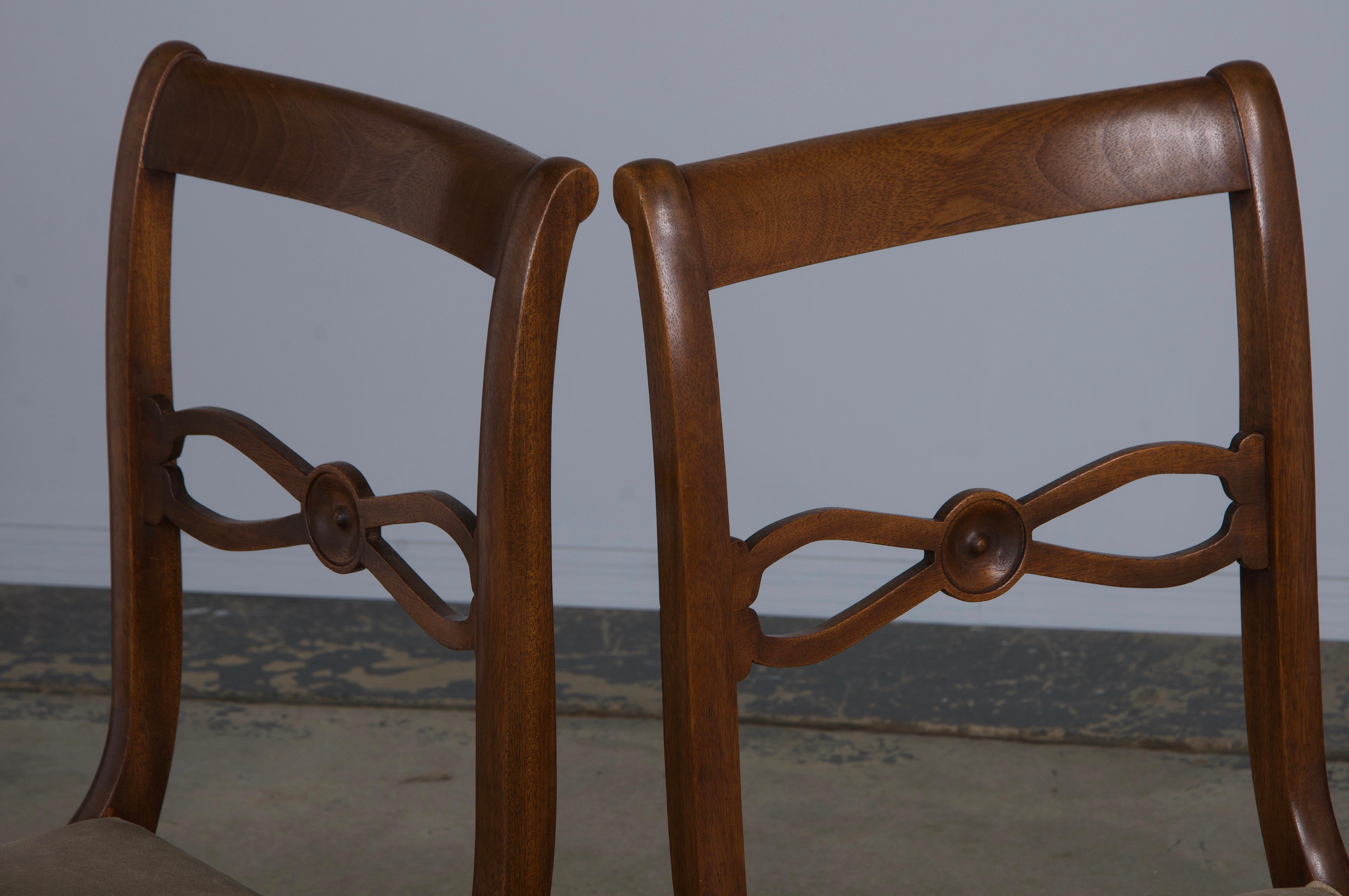 Antique French Neoclassical Louis XVI Style Walnut Dining Chairs - Set of 8 7
