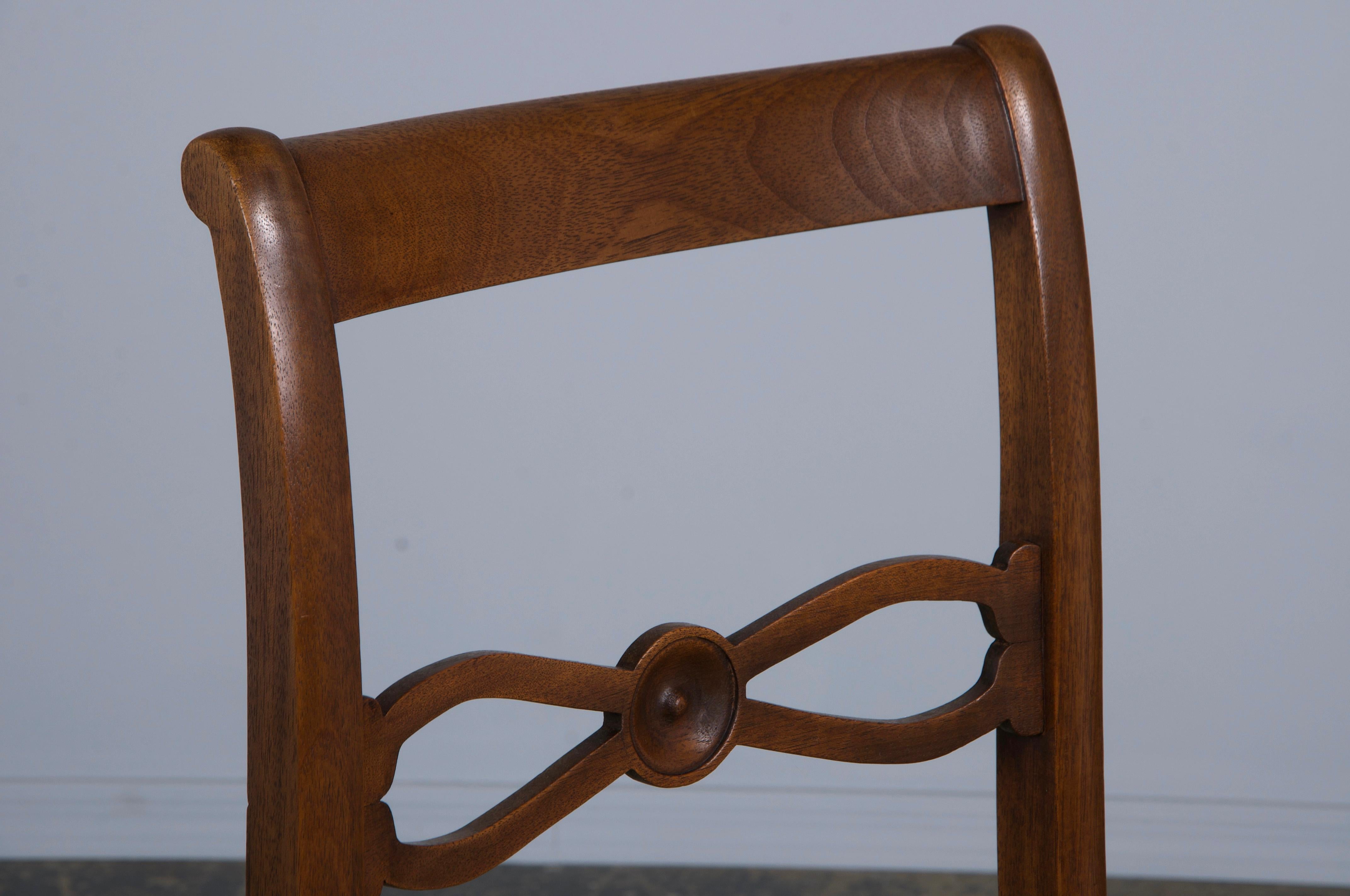 Antique French Neoclassical Louis XVI Style Walnut Dining Chairs - Set of 8 1