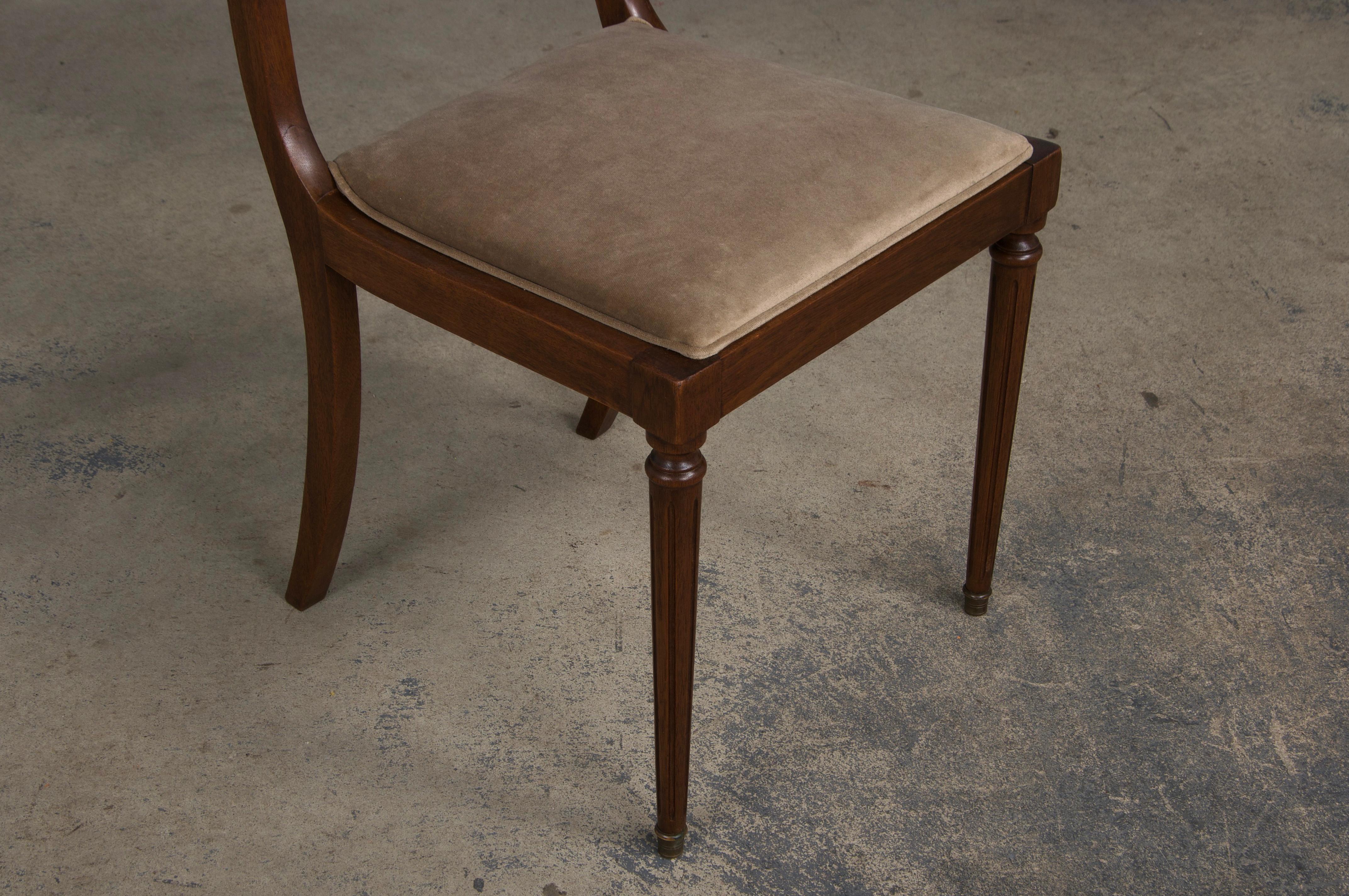Antique French Neoclassical Louis XVI Style Walnut Dining Chairs - Set of 8 2