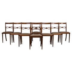 Antique French Neoclassical Louis XVI Style Walnut Dining Chairs - Set of 8