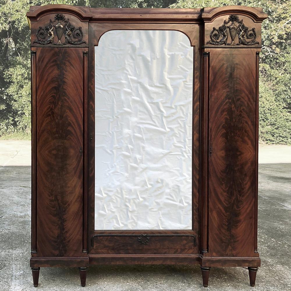 Hand-Crafted Antique French Neoclassical Mahogany Armoire