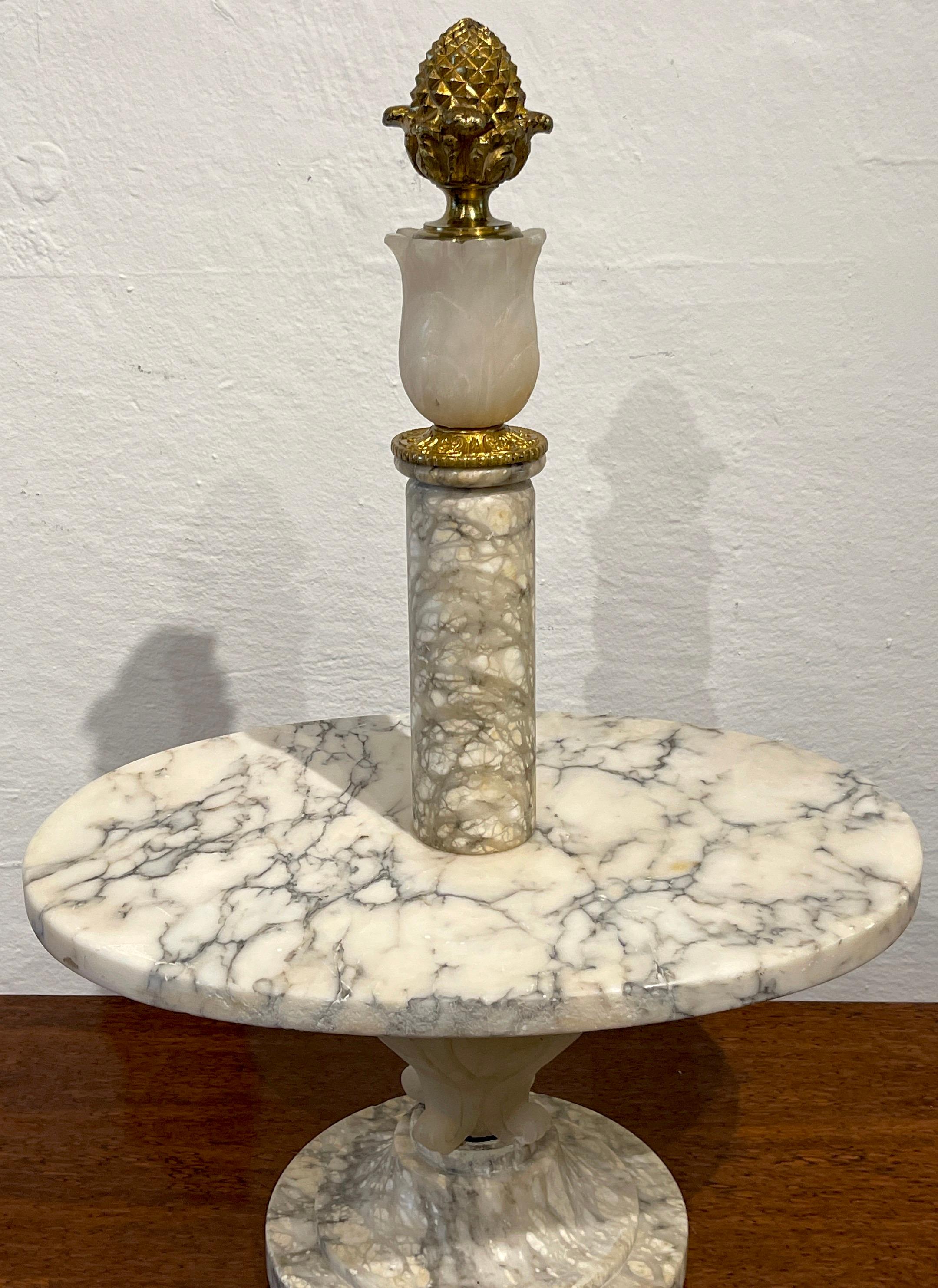 Carved Antique French Neoclassical Marble & Ormolu Pastry Centerpiece / Tazza  For Sale