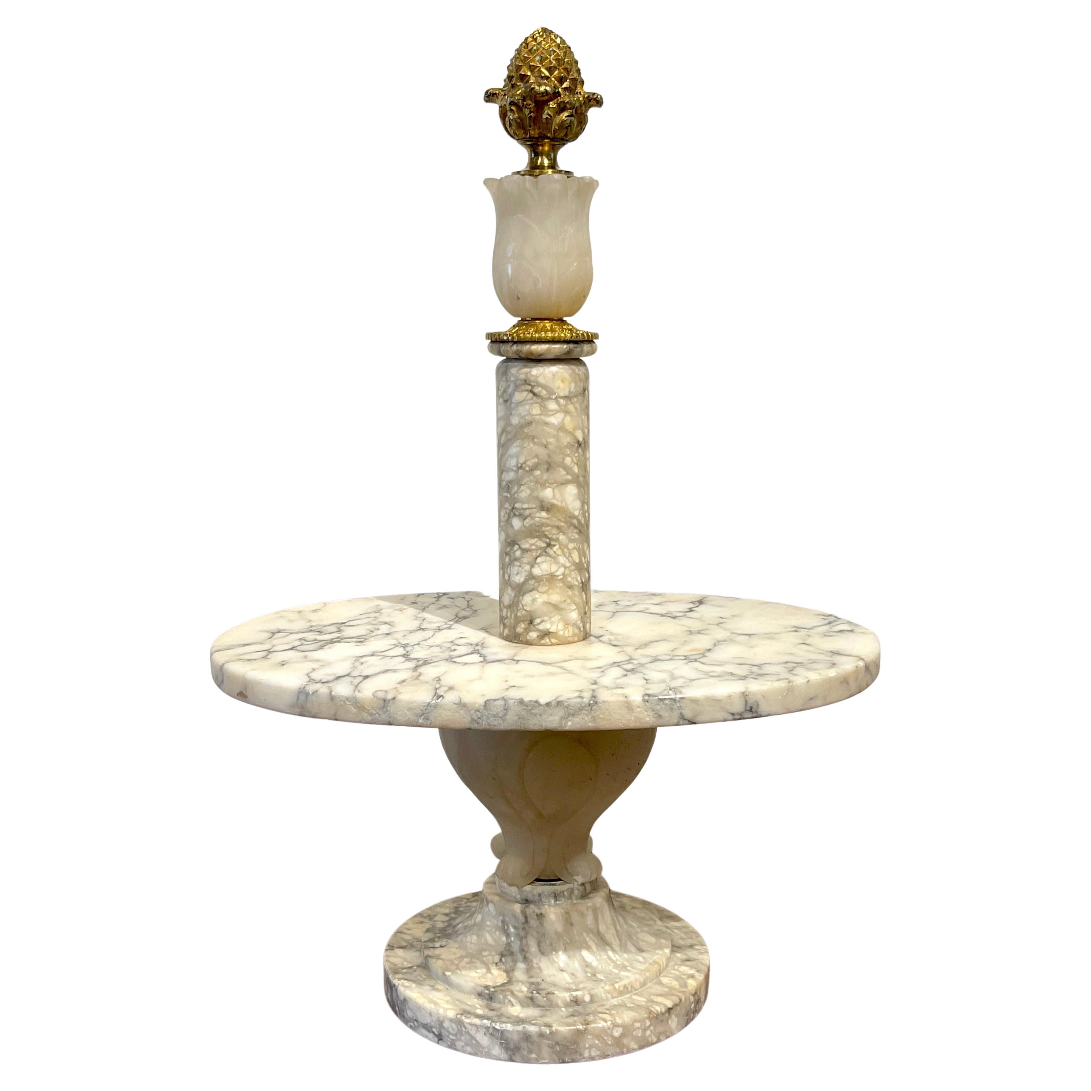 Antique French Neoclassical Marble & Ormolu Pastry Centerpiece / Tazza in vendita