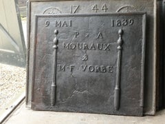Antique French Neoclassical 'Marriage' Fireback / Backsplash, 19th Century